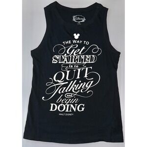 Disney Women's The Way To‎ Get Started Walt Disney Quote Muscle Tank Size M